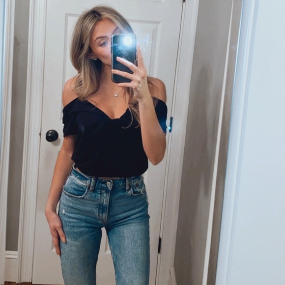 Vanilla Sky Crop Off the Shoulder Top - Picture 1 of 4